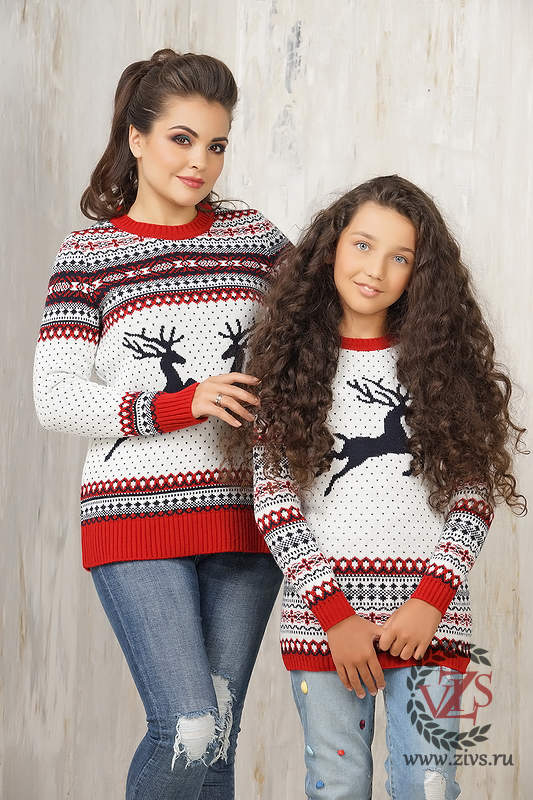 Семейные свитера с оленями "Дирс "  