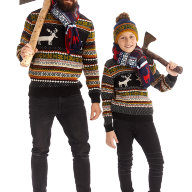 Детский джемпер чёрный &quot;Оленс&quot; - Семейные свитера с оленями
