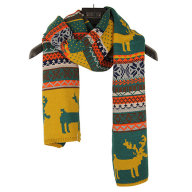 Скандинавский шарф - Шерстяной шарф с оленями