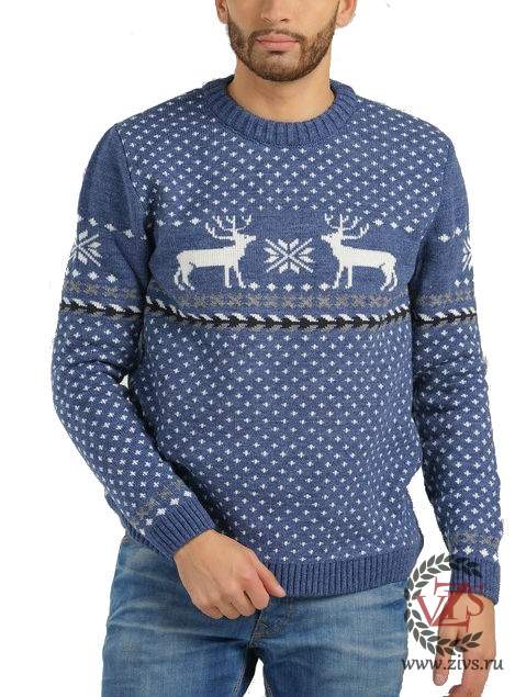 Синий свитер с оленями
