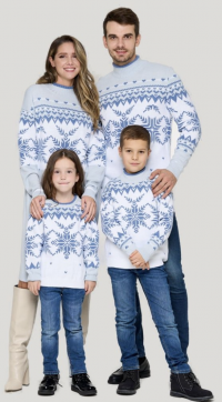 Семейные свитера "снегопад" 3шт